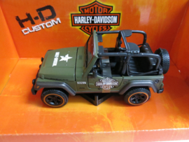 Maisto, Jeep Wrangler Rubicon "Motor Harley-Davidson Cyclus" (groen)