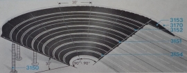 3154 Baanstuk kuipbocht binnen (per set van 2 segmenten)