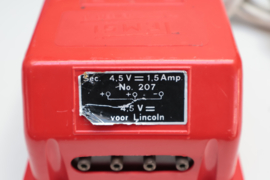 (LET OP 4,5 Volt) Temsi transformator 207 (dubbel) (1,5 Amp)