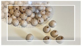 10 houten kralen  - 11mm