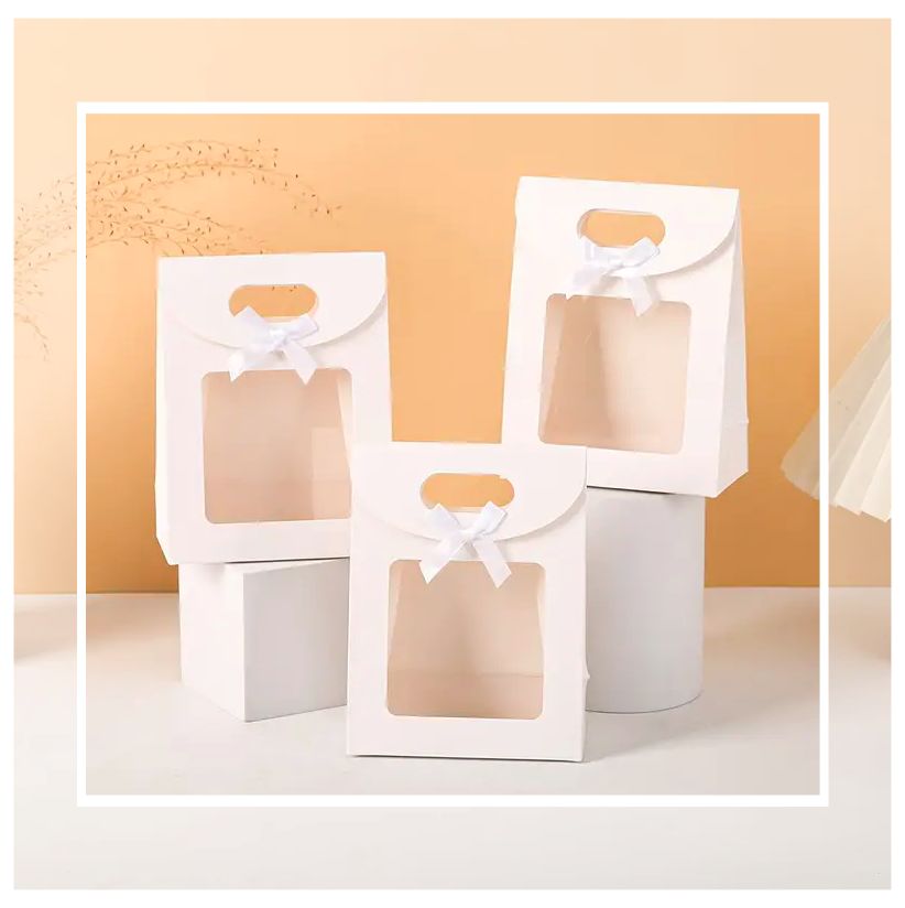 Geschenkdoosje met venster - wit - staand