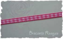 (RU-002) Ruitjesband - fuchsia - 5mm