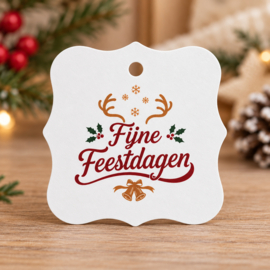 Kerstlabel - Fijne Feestdagen