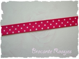 (STG-002) Stippenband - grosgrain - fuchsia - 10mm