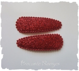 (HOe-047) 2 hoesjes - glitter - rood* - 55mm