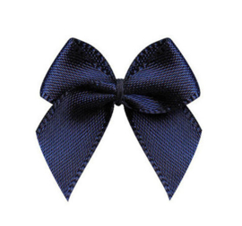 (S-001h) Strikje - breed - satijn - donker blauw - 25mm