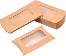 Geschenkdoosje met venster - kraft