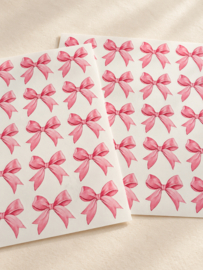 25 Stickers  - strikje - roze - 3,5 cm