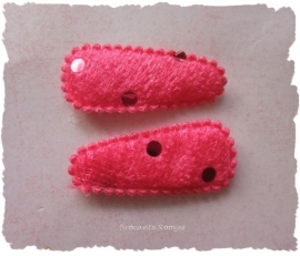 (HOBd-030) 2 hoesjes - baby - fluweel - pailletjes - fuchsia