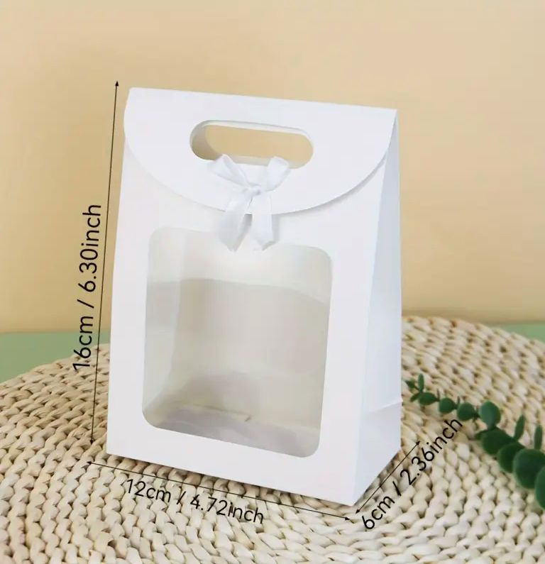 Geschenkdoosje met venster - wit - staand