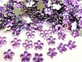 (FL-bl-005) Flatback - bloemetje - strass - paars - 6mm