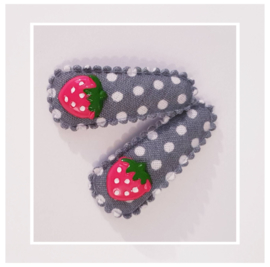 (HOBs-017) 2 hoesjes - baby - stipje - katoen - grijs*