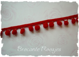 (BO-005) Bolletjesband - rood