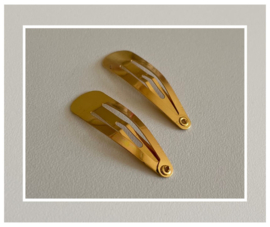 (HA-002) 2 klik-klak haarspeldjes - baby - goud - 3cm