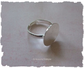 (Rp-006) Verstelbare ring met plakvlakje - 14mm - diameter ring 17mm
