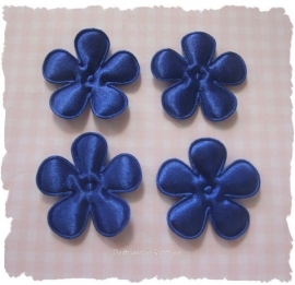 (BLE-041) 4 bloemen - satijn - royal blue - 35mm
