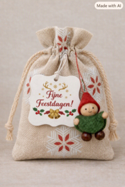 Kerstlabel - Fijne Feestdagen