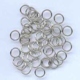 (DIV-021) 30 Splitringetjes - 6mm - kleur zilver