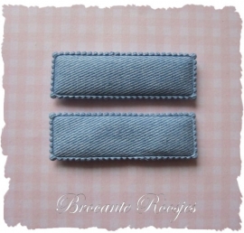 (HO-RE-004) 2 hoesjes - recht - denim - lichtblauw