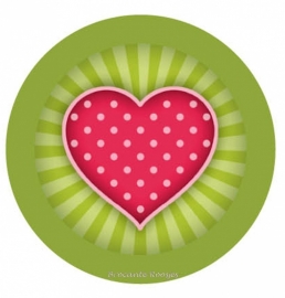 (FB-034) Flatback button - hartje - stipje - groen