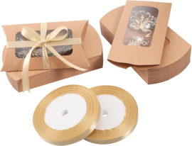 (SA-022a) Satijn lint - beige/goud - 10mm