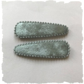 (HOe-042) 2 hoesjes - fluweel - licht grijs - 55mm