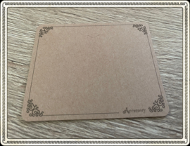 (DI-003) Display kaartje voor haarspeldjes met hoek ornamentjes - kraft - 9cmx7,5cm