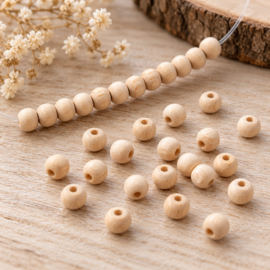 4 houten kraaltjes - 5mm