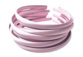 (D-003) Diadeem - satijn - pastel roze - 10mm