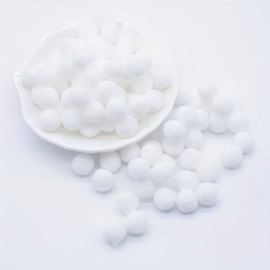 10 Pompons - wit - 10mm
