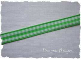 (RU-023) Ruitjesband - lime - 10mm