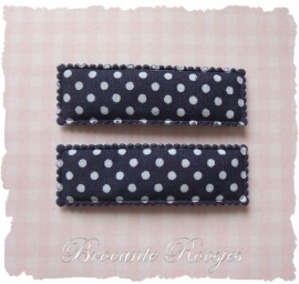 (HO-RE-S-003) 2 hoesjes - recht - stipje - donkerblauw