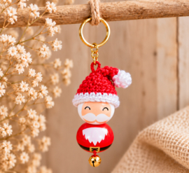 (HO-021) Set van 2 houten kralen - Kerstman - 18mm