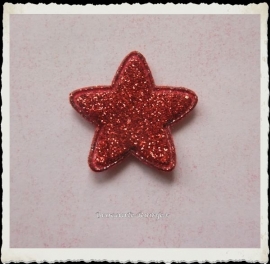 (Ster-033) Ster - glitter - rood - 25mm
