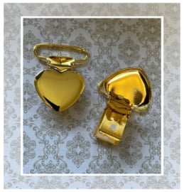 (SPe-012) Speenclip - metaal -  hartje - 2,5cm - goud kleur