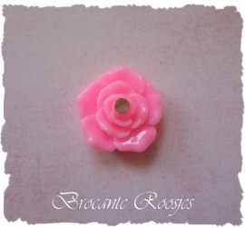 (FLr-012) Flatback - roosje - roze - strass steentje - 2cm