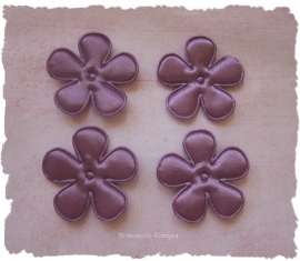 (BLE-043a) 4 bloemen - satijn - violet - 35mm