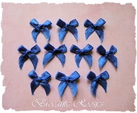 (S-021) 10 satijnen strikjes - royal blue