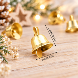 (BE-005) Belletje - kerstklokje - goud - 10mm