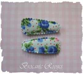 (HOBd-018) 2 hoesjes - baby - roosjes & bloemetjes - blauw