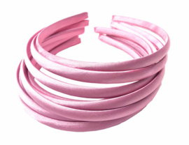 (D-004) Diadeem - satijn - licht roze - 10mm