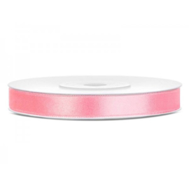 (SA-023a) Satijn lint - helder roze - 10mm