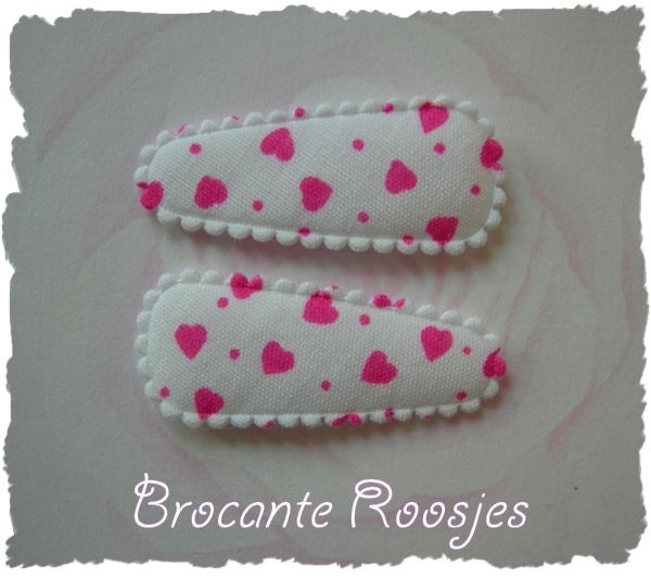 (HOBd-004) 2 hoesjes - baby - hartjes - wit/roze