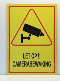 Sticker 'LET OP !! CAMERABEWAKING' - GROOT - Art.nr.0057S