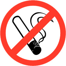 Pictogramsticker Roken verboden ⌀ 9 cm SPIEGELBEELD - art.nr.0097