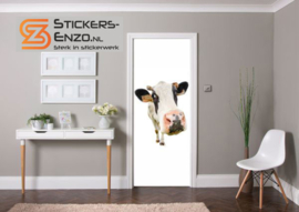 Deursticker koe close