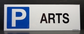 Kunststof Bordje P + tekst "ARTS" - art.nr.0039