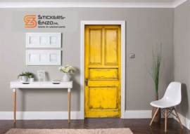 Deursticker vintage geel