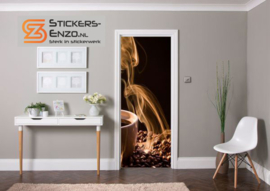 Deursticker koffiebonen aroma
