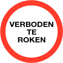 VERBODEN TE ROKEN sticker TEKST ⌀ 9 cm - art.nr.0102